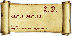 Kövi Dávid névjegykártya