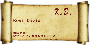 Kövi Dávid névjegykártya