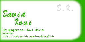 david kovi business card