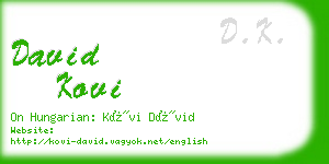 david kovi business card